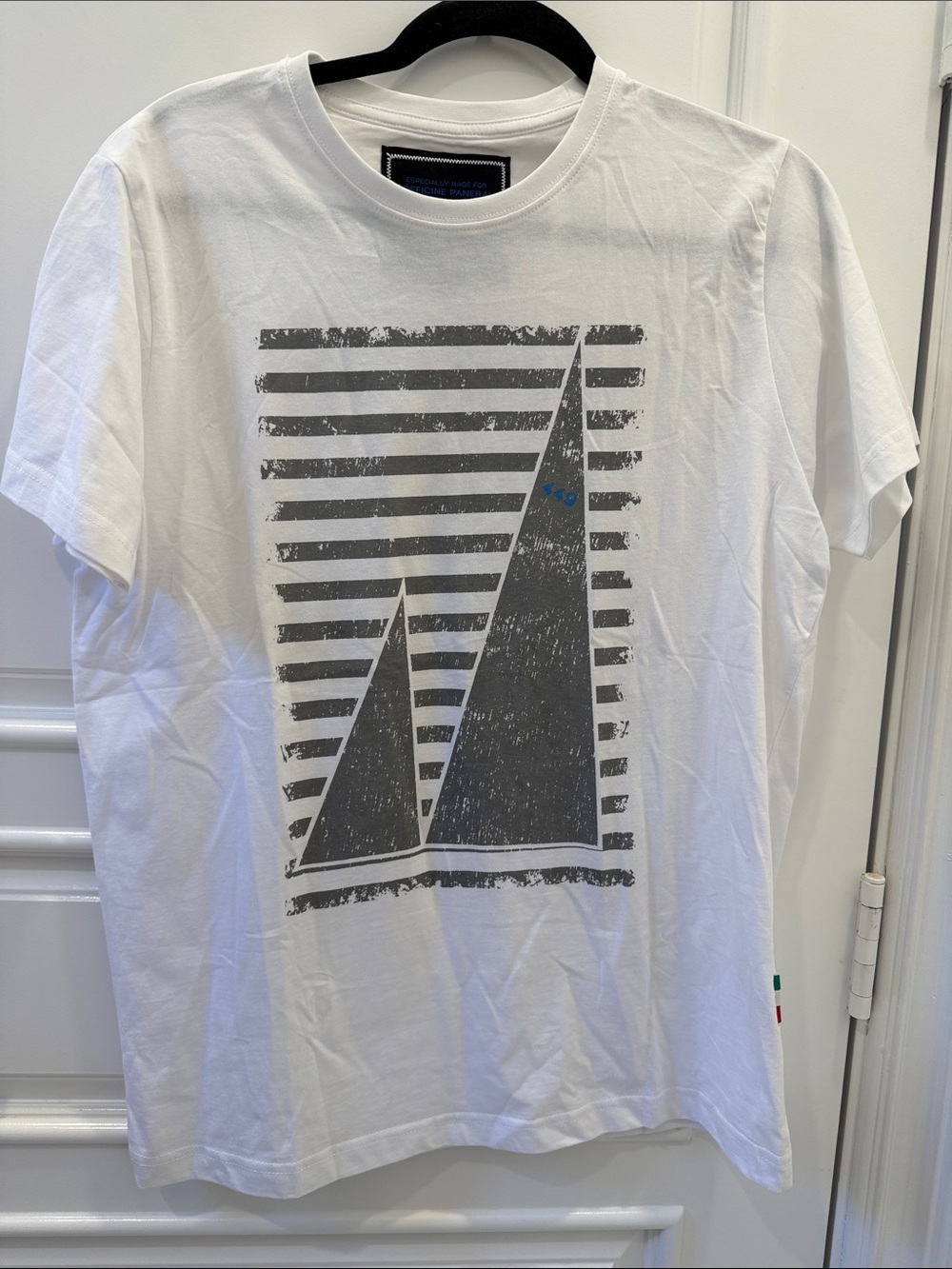 Panerai White Short-Sleeve Tee with Gray Nautical Graphic